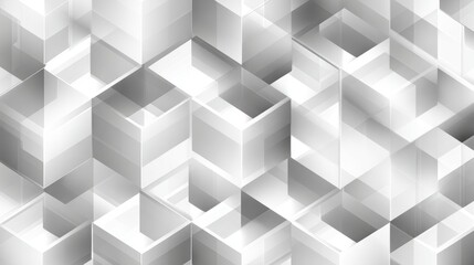 Modern geometric background with sleek white and gray 3D cubes for professional tech and business designs, adding a dynamic touch to any project
