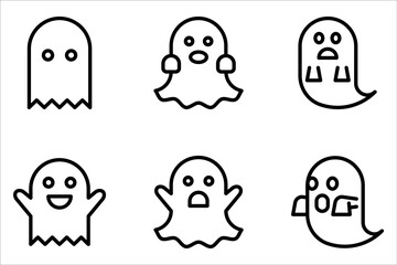 ghost icon set, Vector Halloween concept on white background