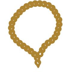 heart made of golden beads