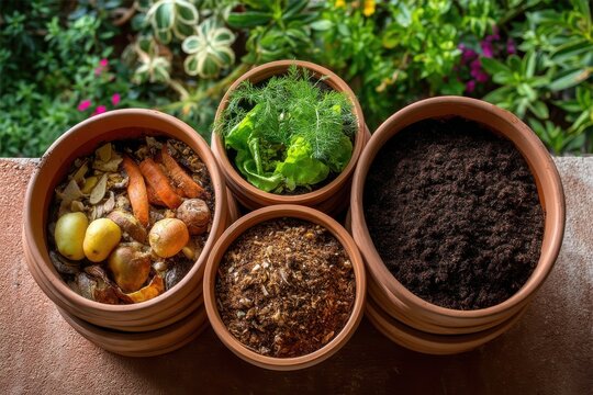 Compost Cycle Stages Circular Trays