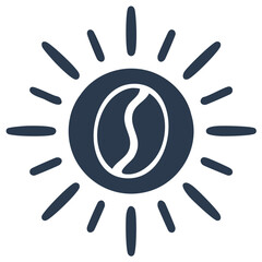 Obraz premium Coffee Bean Sun Logo Icon Graphic Abstract Symbol