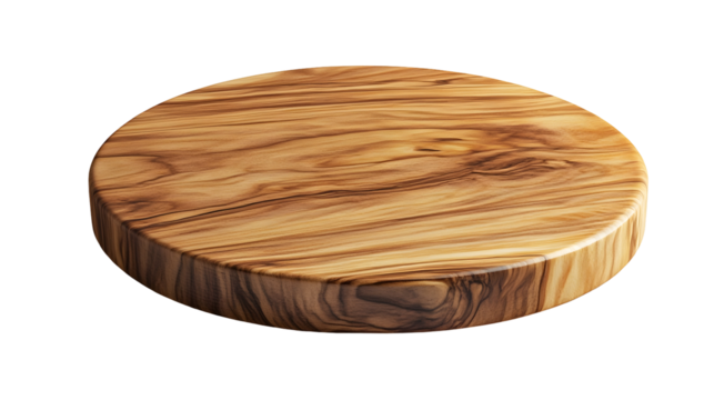 Circular oak wood board for interior design and kitchen decor