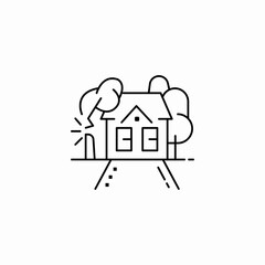 suburban house security icon sign vector