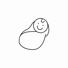 swaddled infant smiling icon sign vector