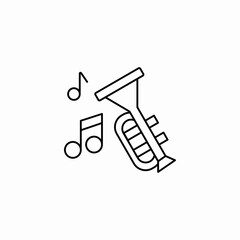 trumpet music notes icon sign vector