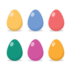 Happy Easter. Set of Easter eggs isolated on a white background. Spring holiday. Vector