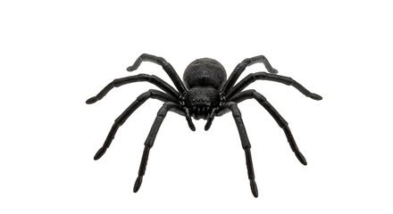 Intense Close up of a Detailed Black Spider on a Dark Background