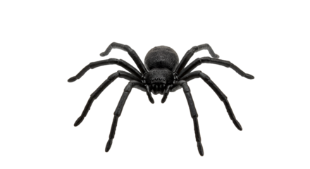 Intense Close up of a Detailed Black Spider on a Dark Background