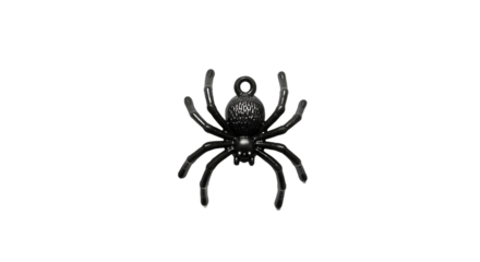 Sleek Metallic Black Spider Illustration on a Dark Reflective Surface