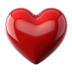 Shiny red heart isolated on transparent background