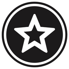 Obraz premium Modern minimalist star symbol within a black and white circular frame