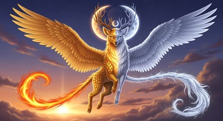 Majestic Mythical Animal in Enchanted Realm of Fantasy and Wonder