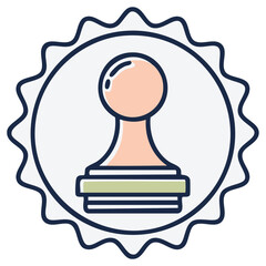 Handheld Rubber Stamp Icon with Seal and Handle