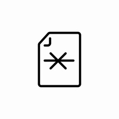 asterisk file document icon sign vector