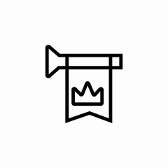 banner royal trumpet icon sign vector