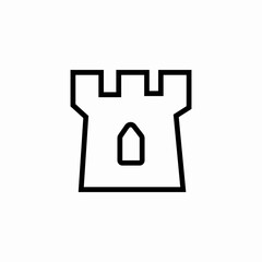 castle tower door icon sign vector