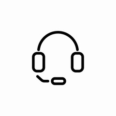 customer service headset icon sign vector