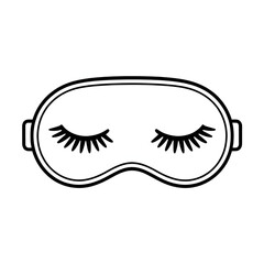 Sleep Mask with Eyelash Design Illustration, Eye Cover, Rest, Relaxation, Sleep Aid, Line Art, Comfort, Eye Mask, Beauty, Resting