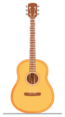 Obraz premium Flat Vector Style Acoustic Guitar Illustration Perfect for Music Teaching and Design