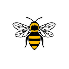A stylized illustration of a bee, showcasing its wings and body detail.