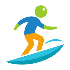 man running on a wave on a white background