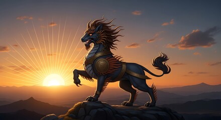 Majestic Mythical Animal in Enchanted Realm of Fantasy and Wonder
