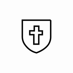 shield christian cross icon sign vector
