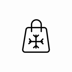 snowflake shopping bag icon sign vector
