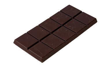 Photo of chocolate bar taken with a high-resolution camera using the focus-stacking technique on a white background.