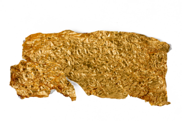 Photo of foil paper taken with a high-resolution camera using the focus-stacking technique on a white background.