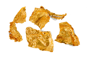 Photo of foil paper taken with a high-resolution camera using the focus-stacking technique on a white background.