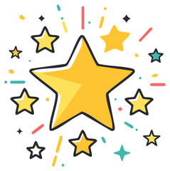 Obraz premium Festive Stars Celebration Colorful Sparkle Illustration Graphic Design Element