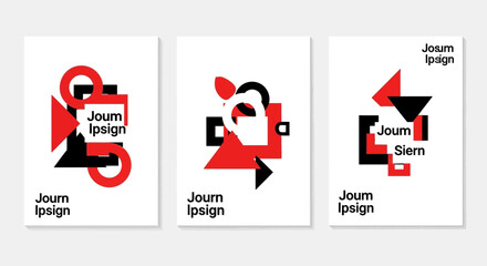 Modern abstract logo designs with geometric shapes and bold colors.