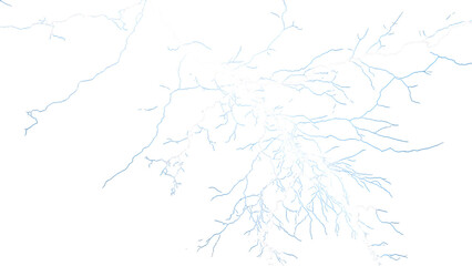 Detailed fractal tree branch design isolated on transparent background, showcasing a complex and intricate pattern for creative and artistic projects