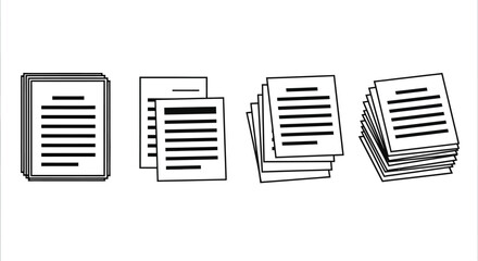 A series of paper document icons.