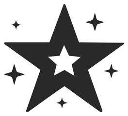Fototapeta premium Stars and Sparkling Star Shape Icon Vector Graphic Celebration Success Decoration