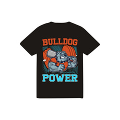 Bulldog Power t-shirt lkogo design.