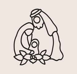 Nativity scene christmas hand drawing element