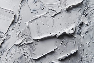 Photo of Many rough grey smears of acrylic oil paint on flat surface. Background texture for backdrops or mapping