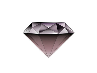 Luxurious faceted gemstone illustration featuring a reflective surface and geometric facets on a dark background