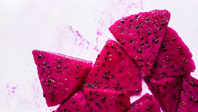 Close up slice of dragon fruit
