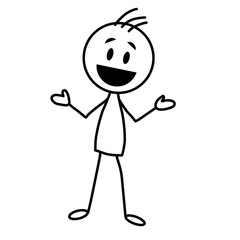 Stick figure smile happy