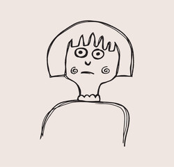 Woman sketch doodle drawing simple illustration