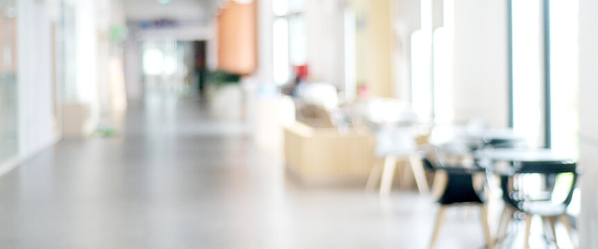 Blurred background : blur office with bokeh light background, banner, business concept
