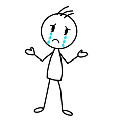 Obraz premium Stick figure crying