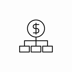 financial distribution structure icon sign vector