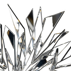 Transparent glass fragments abstract composition