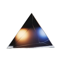 Transparent glass prism against gradient background
