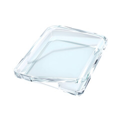 Transparent square tray illustration on transparent background