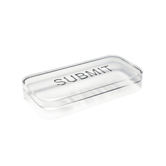 Transparent submit button concept isolated for interface design
